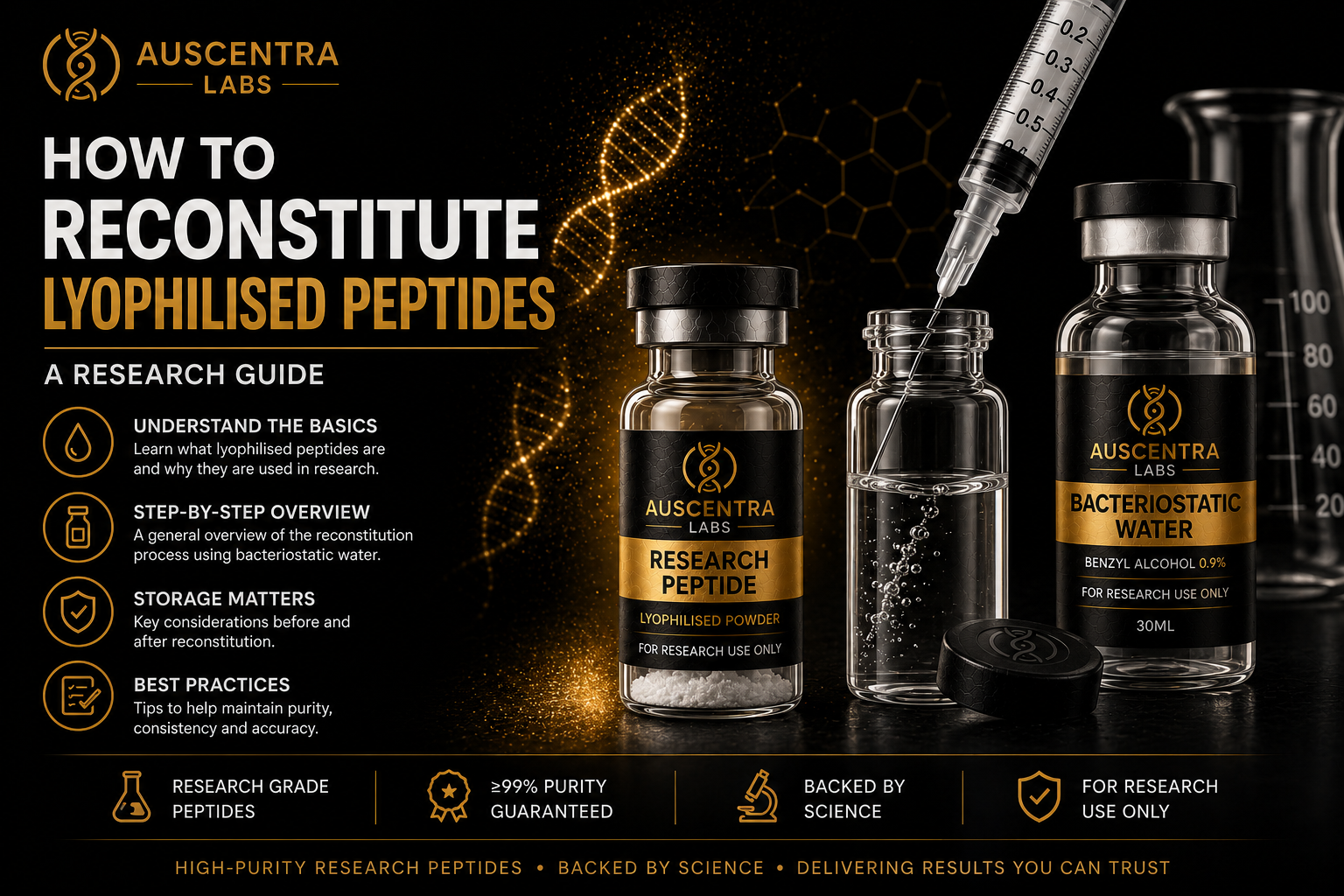 How to Reconstitute Lyophilised Peptides: A Research Guide