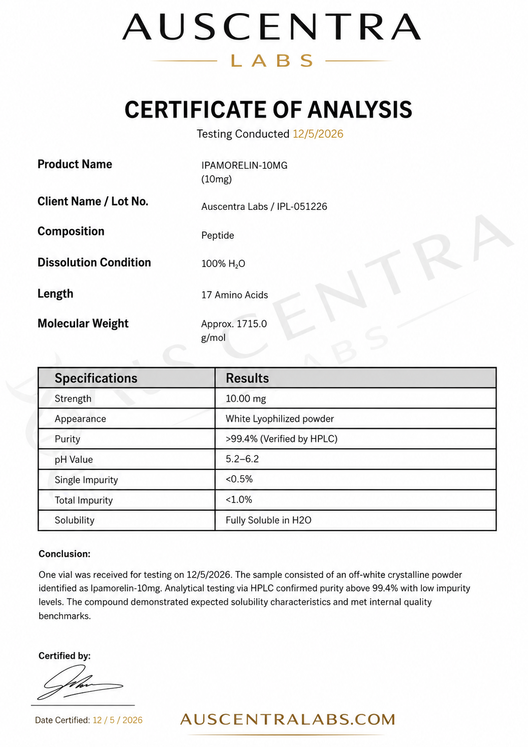 IPAMORELIN 10MG